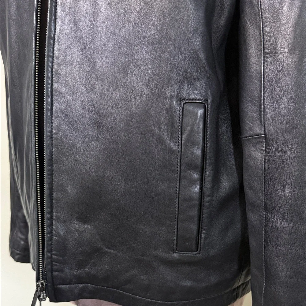 Alfani Buttery Soft Black Leather Jacket - Size Large - Picture 3 of 14